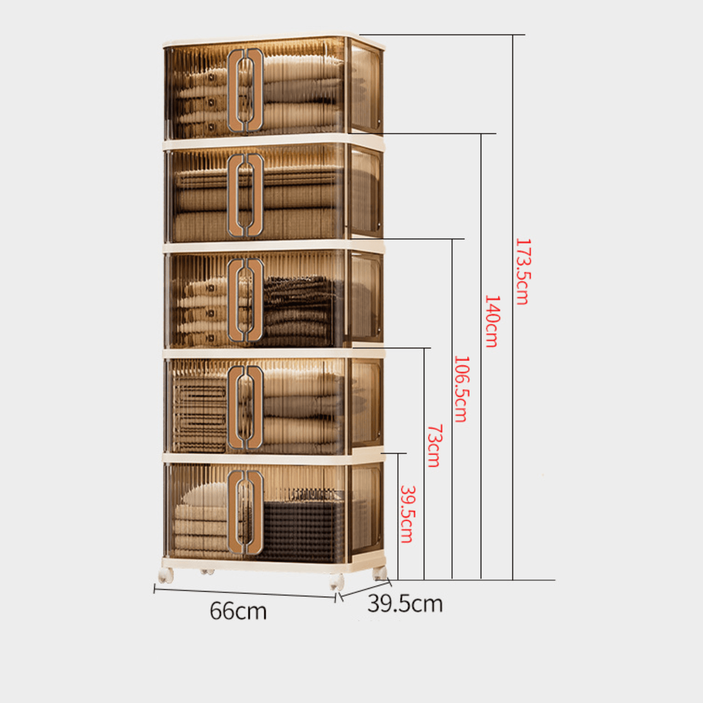 Multi-Purpose Plastic Large-Capacity Foldable Storage Cabinet with Double Doors