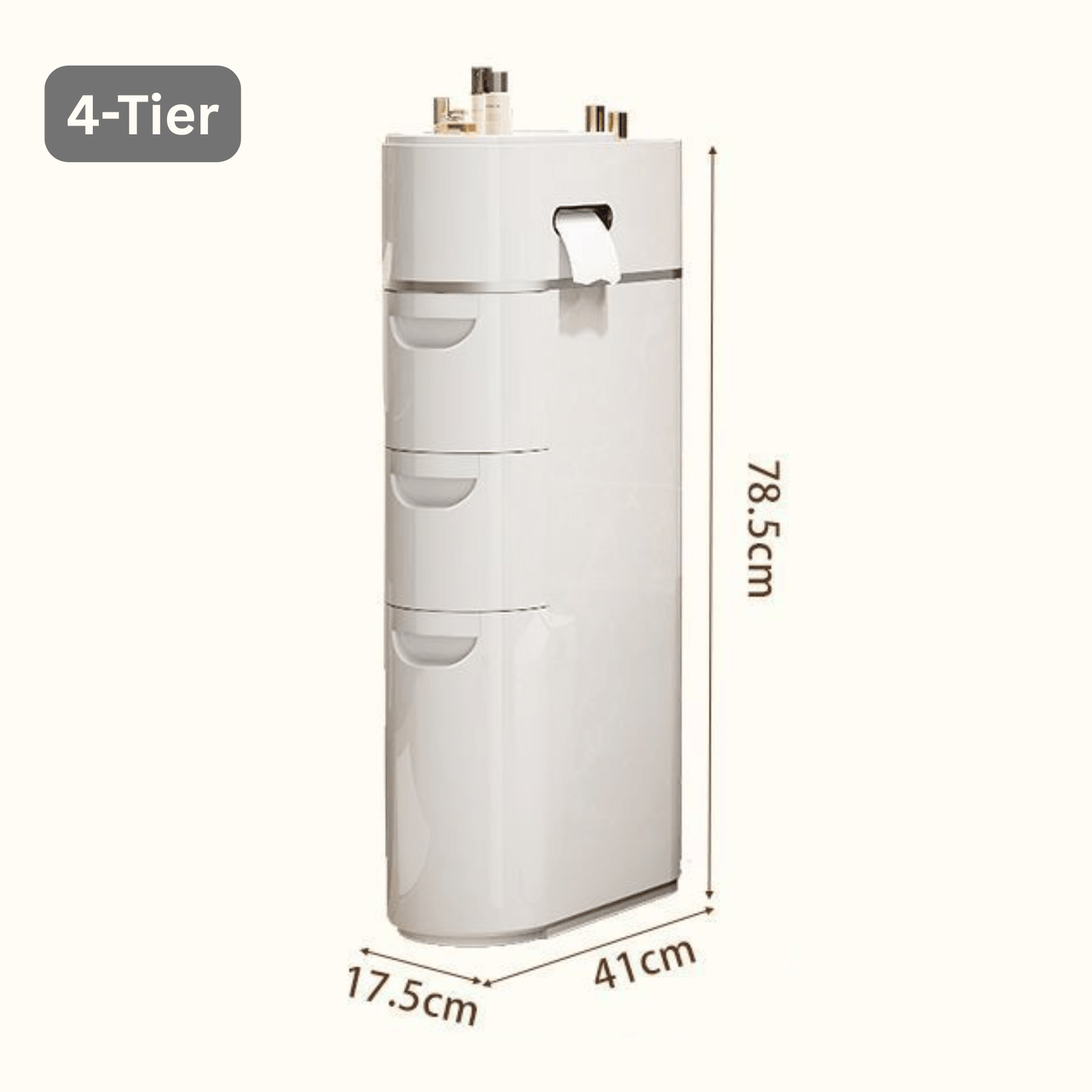 Multi-Layer Narrow Plastic Storage Cabinet with drawers