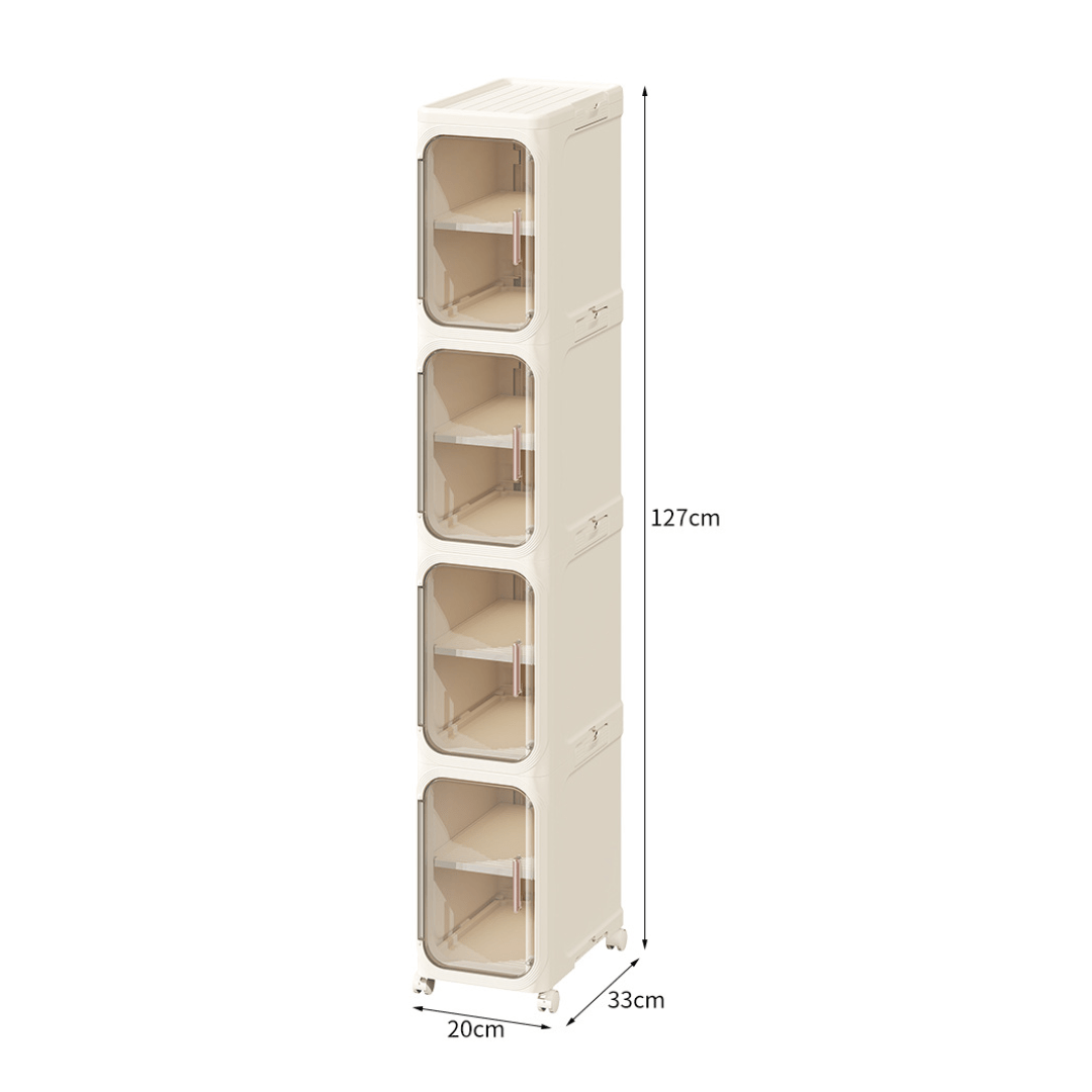 Multi-Purpose Foldable Rolling Storage Cabinet with Wheels (20cm)