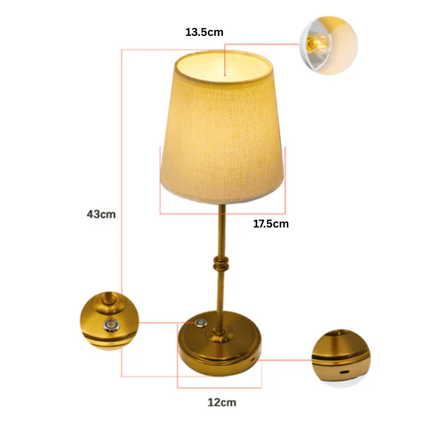 Elegance Touch Fabric Desk Lamp