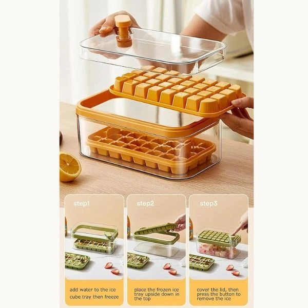 IcePop™ -  Dual-Layer Ice Tray with Scoop | Instant Demolding | Stackable & Spill-Proof