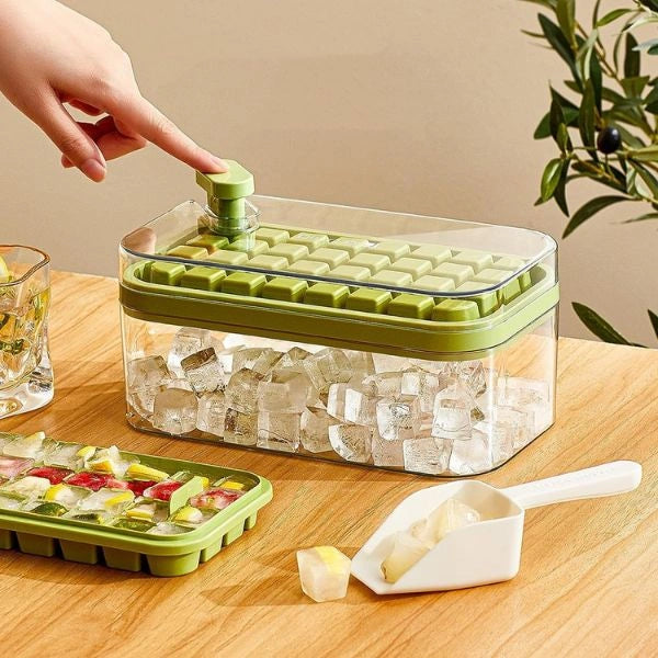 IcePop™ -  Dual-Layer Ice Tray with Scoop | Instant Demolding | Stackable & Spill-Proof