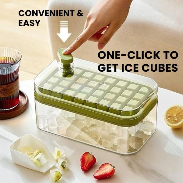 IcePop™ -  Dual-Layer Ice Tray with Scoop | Instant Demolding | Stackable & Spill-Proof