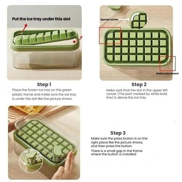 IcePop™ -  Dual-Layer Ice Tray with Scoop | Instant Demolding | Stackable & Spill-Proof