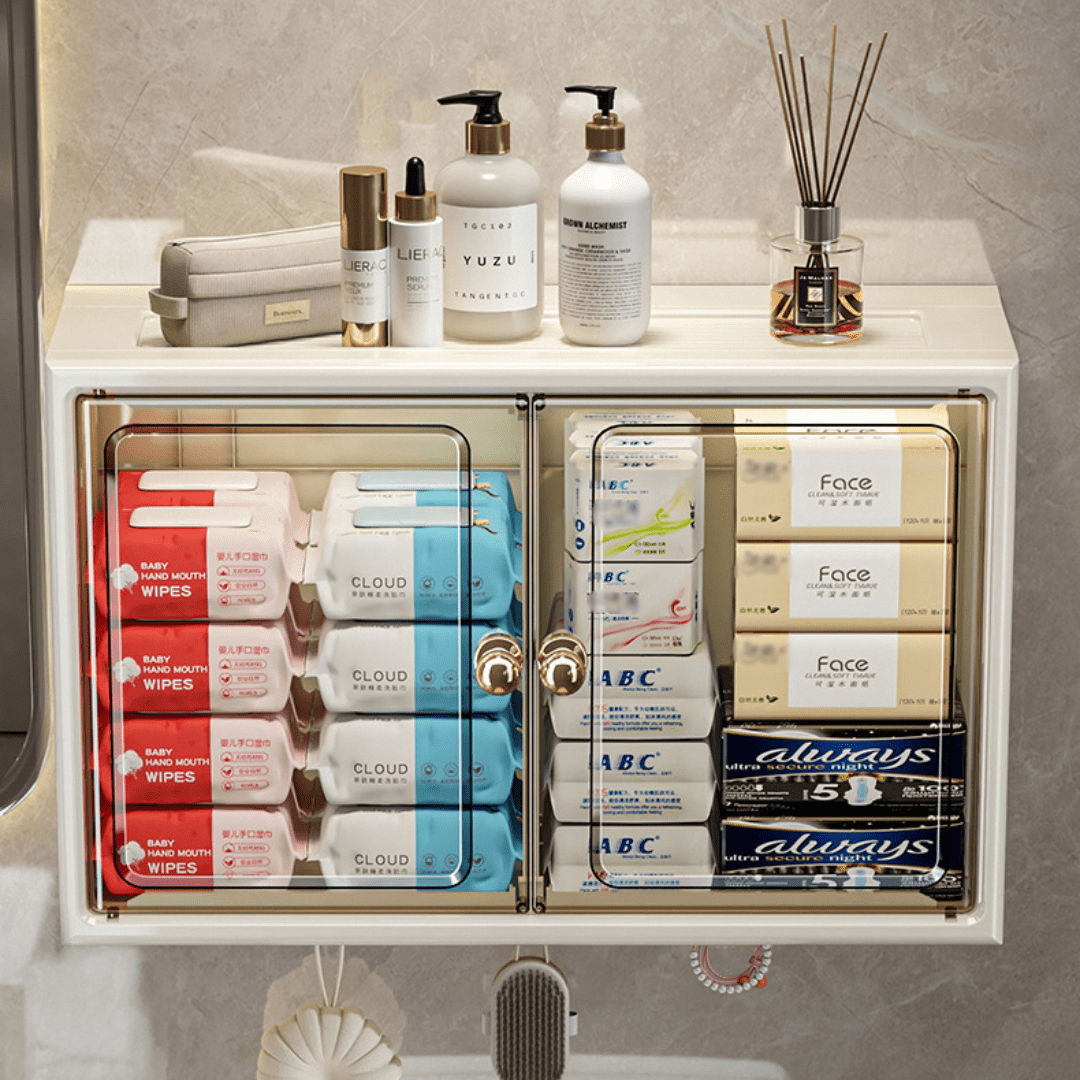 Multi-Purpose Space Saving Wall Mounted Storage Organizer With Hooks