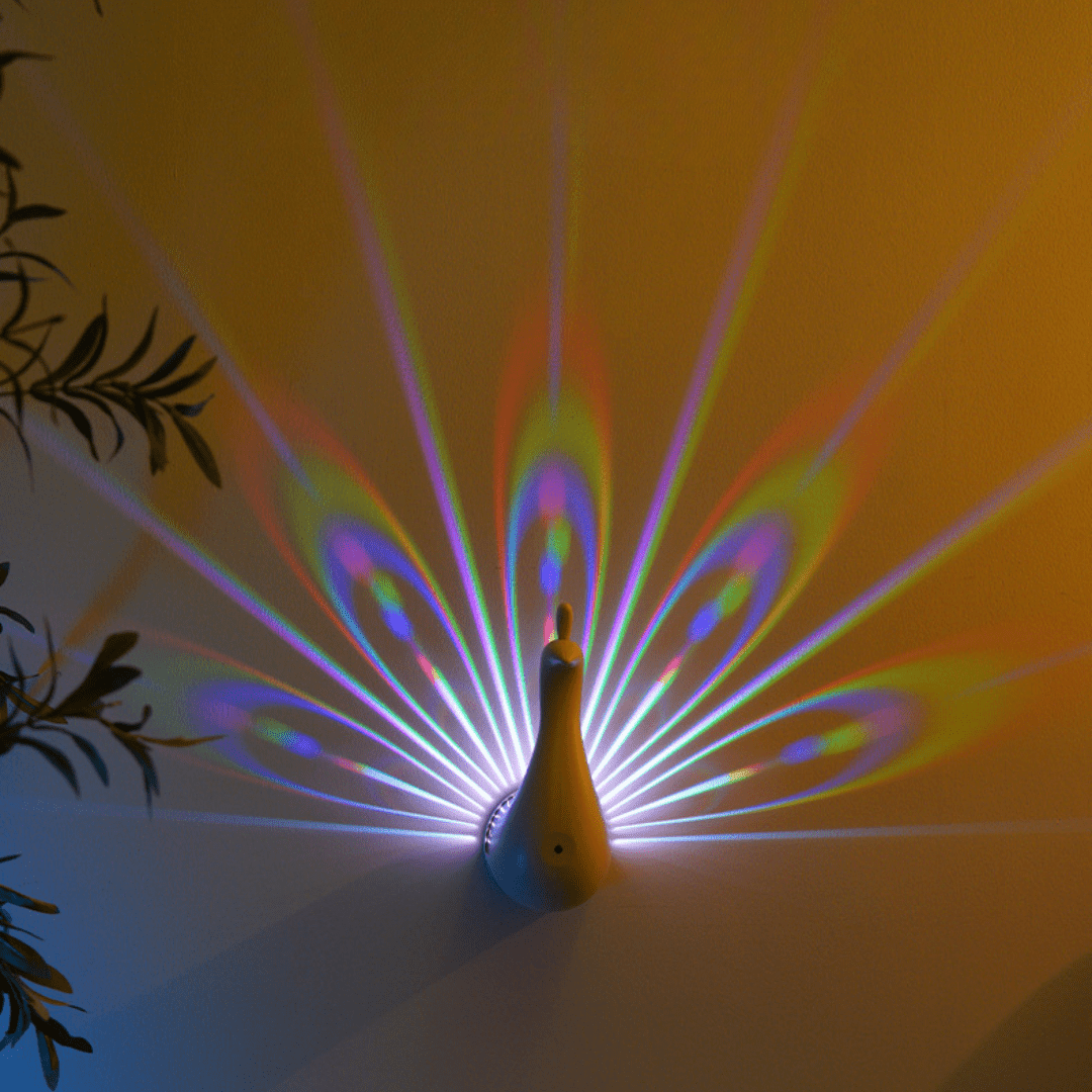 Peacock Beam Artistic Rechargeable Night Glow Lamp(1200mAh)