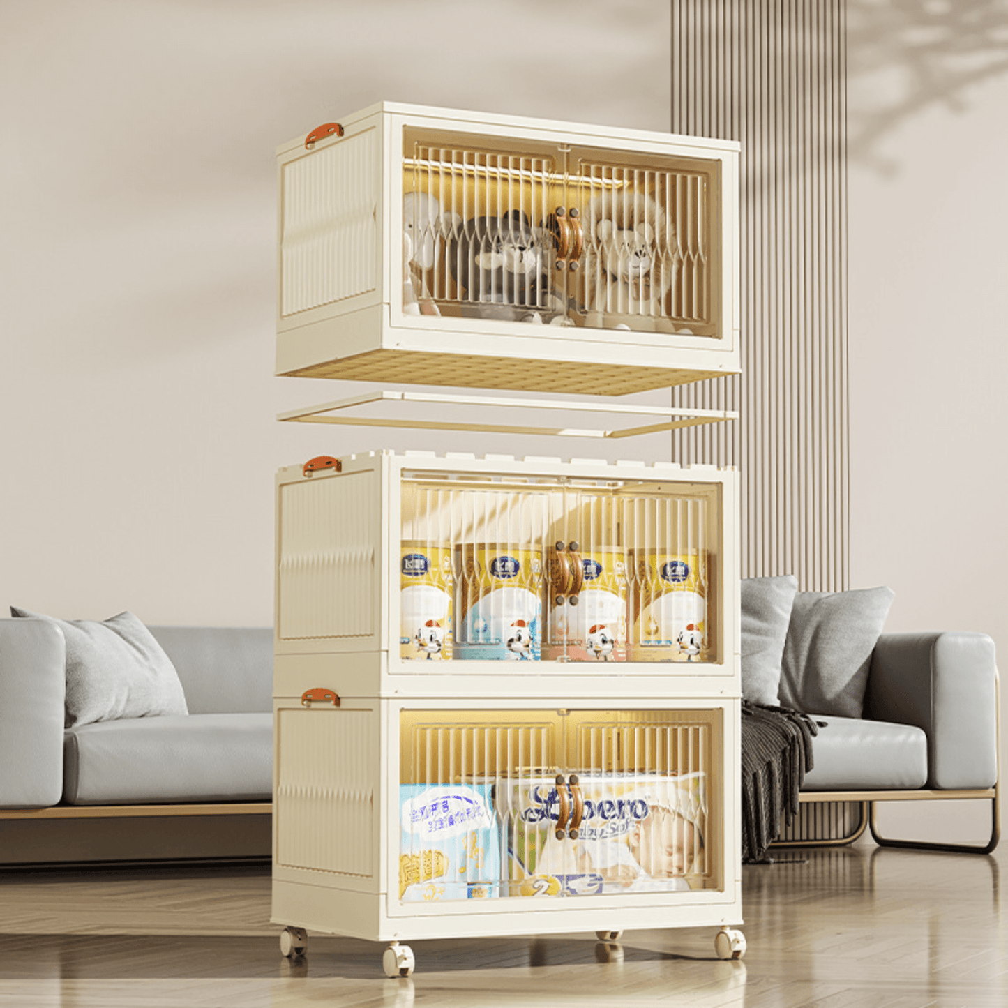 Foldable Double Door Storage Wardrobe Closet