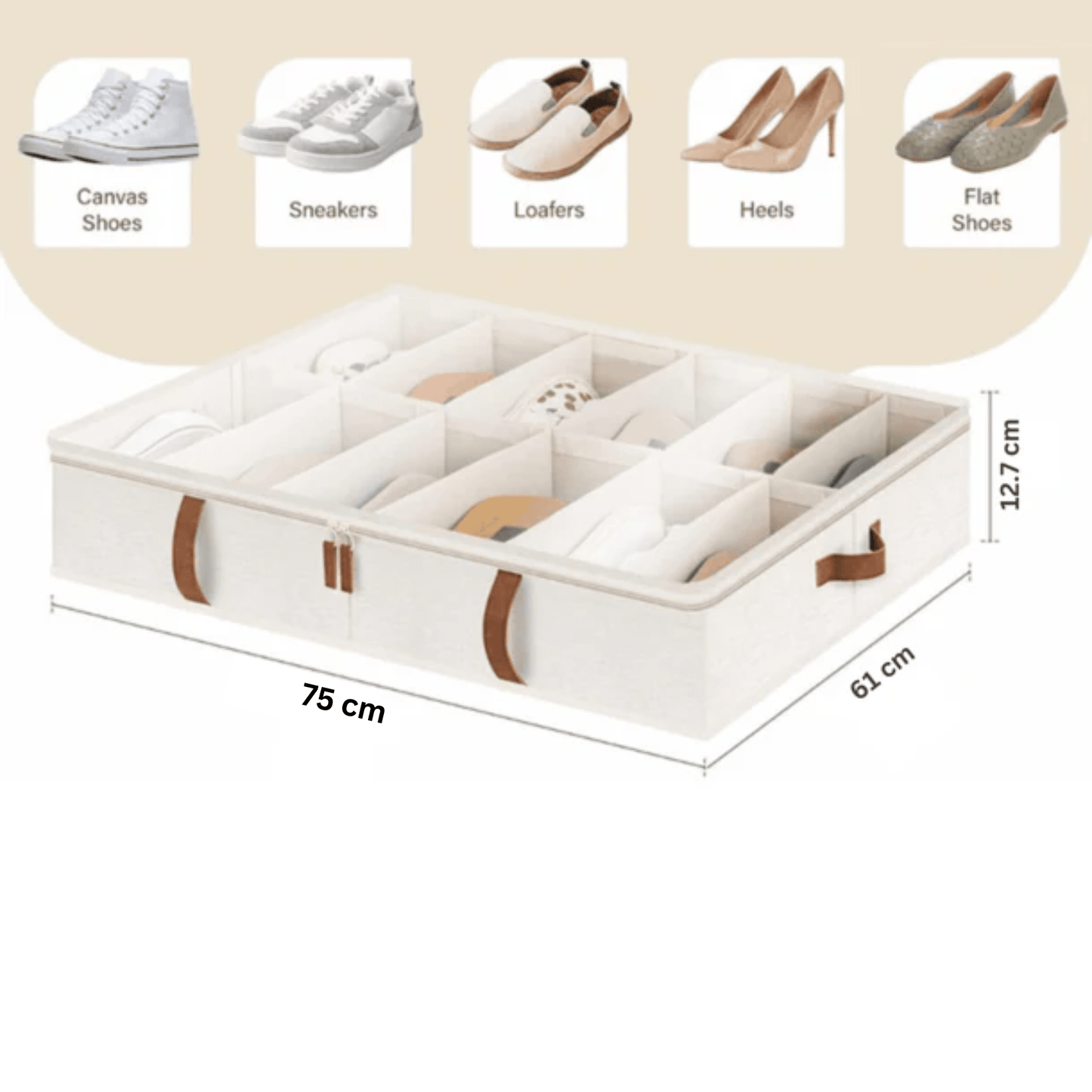 Adjustable Dust Proof Under Bed Organizer with Transparent Cover (75 cm)