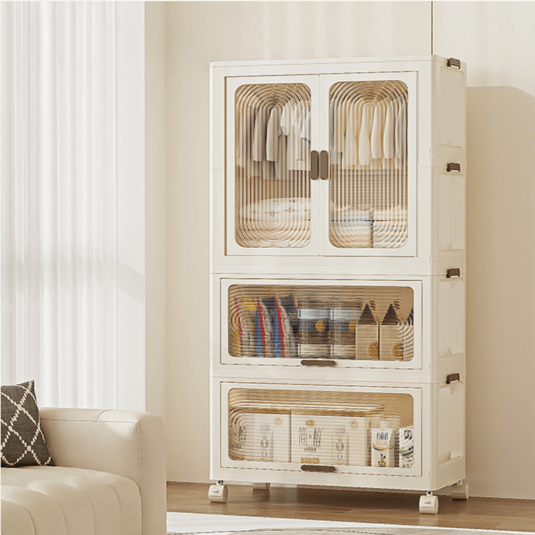 Multipurpose and Multi-Tier Foldable Plastic Storage Cabinet(70cm)