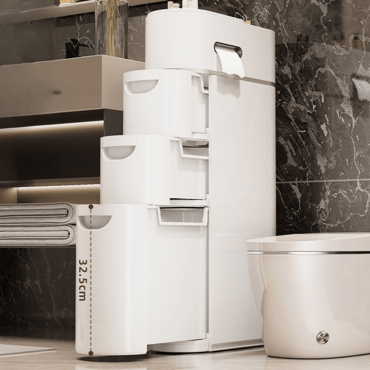 Multi-Layer Narrow Plastic Storage Cabinet with drawers