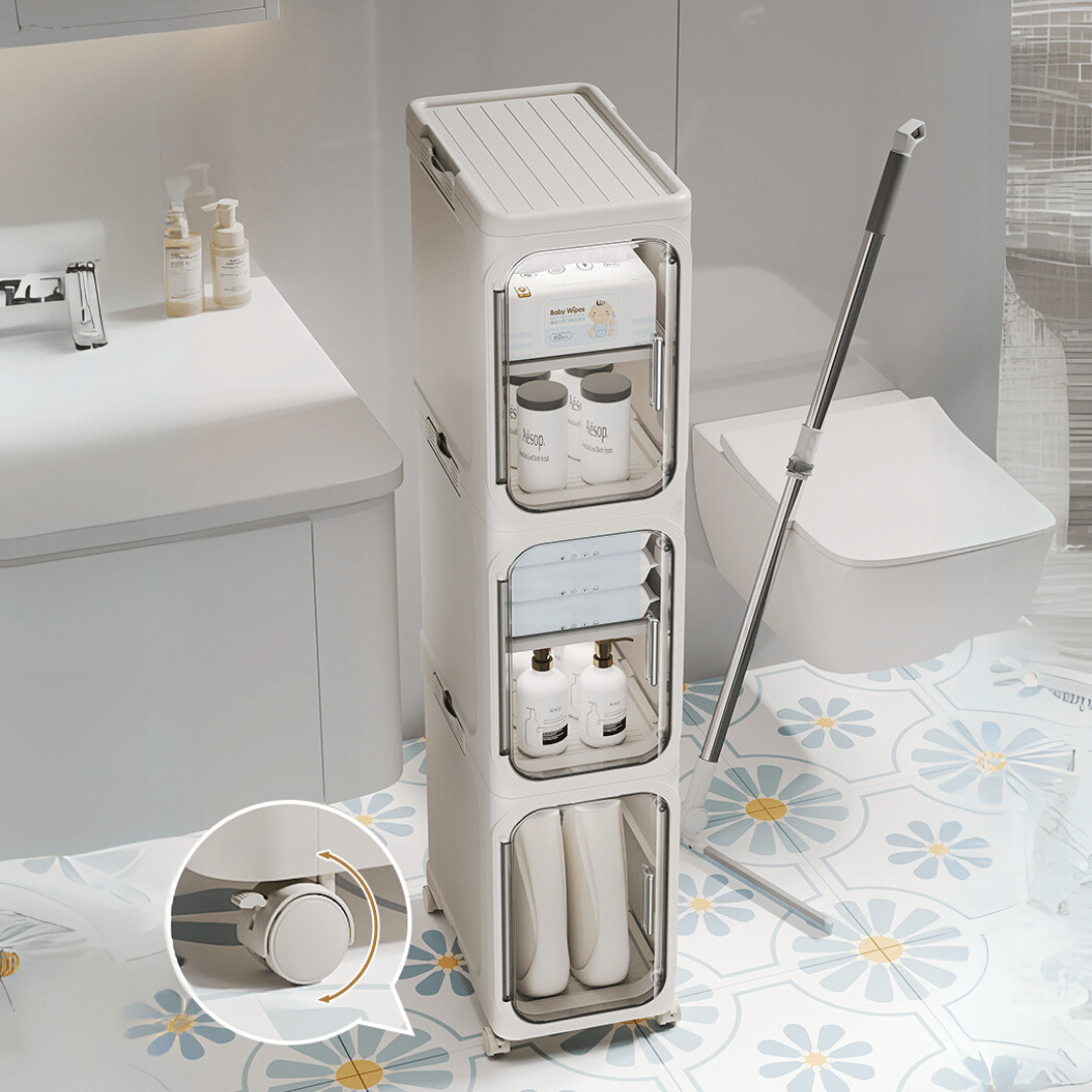 Multi-Purpose Foldable Rolling Storage Cabinet with Wheels (20cm)