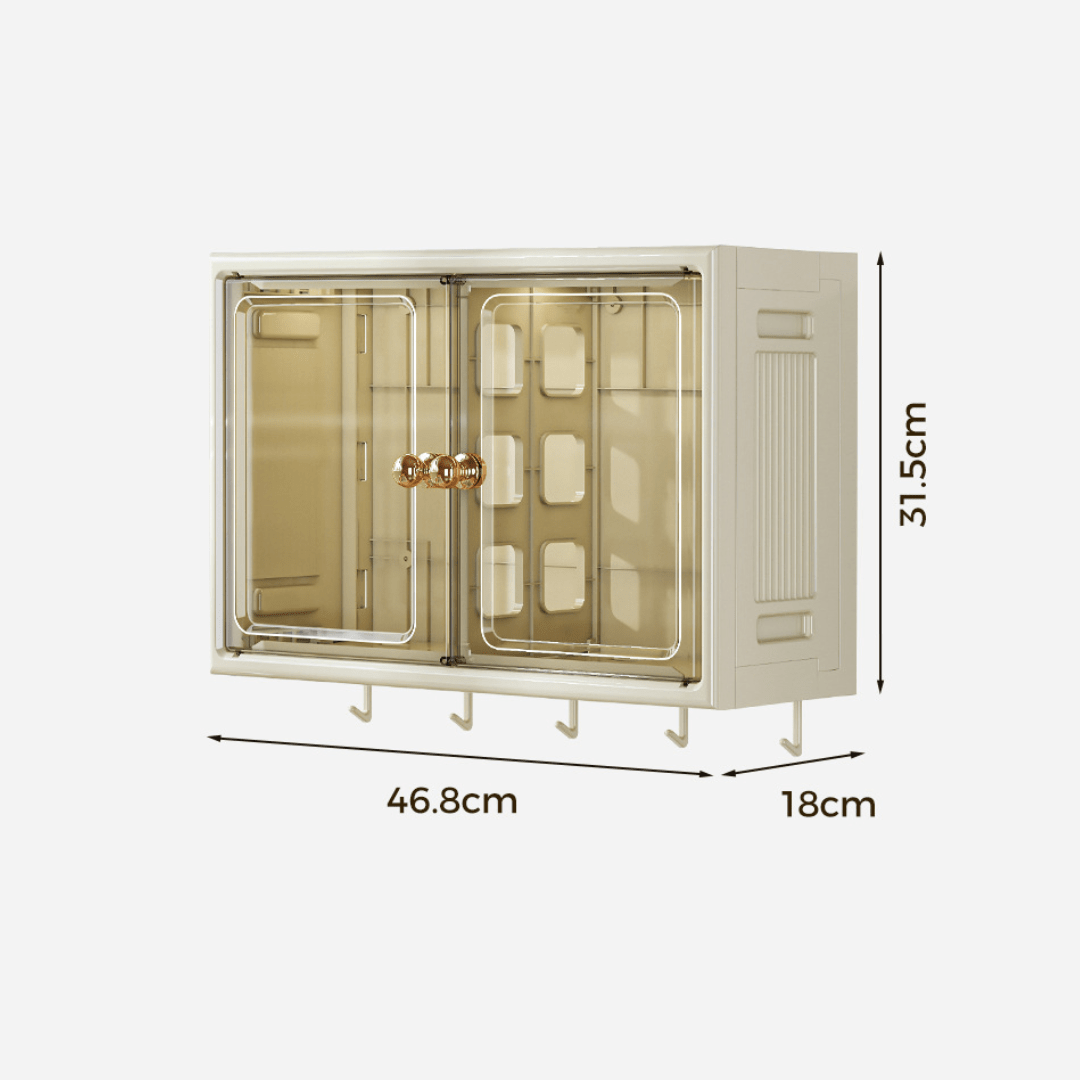 Multi-Purpose Space Saving Wall Mounted Storage Organizer With Hooks