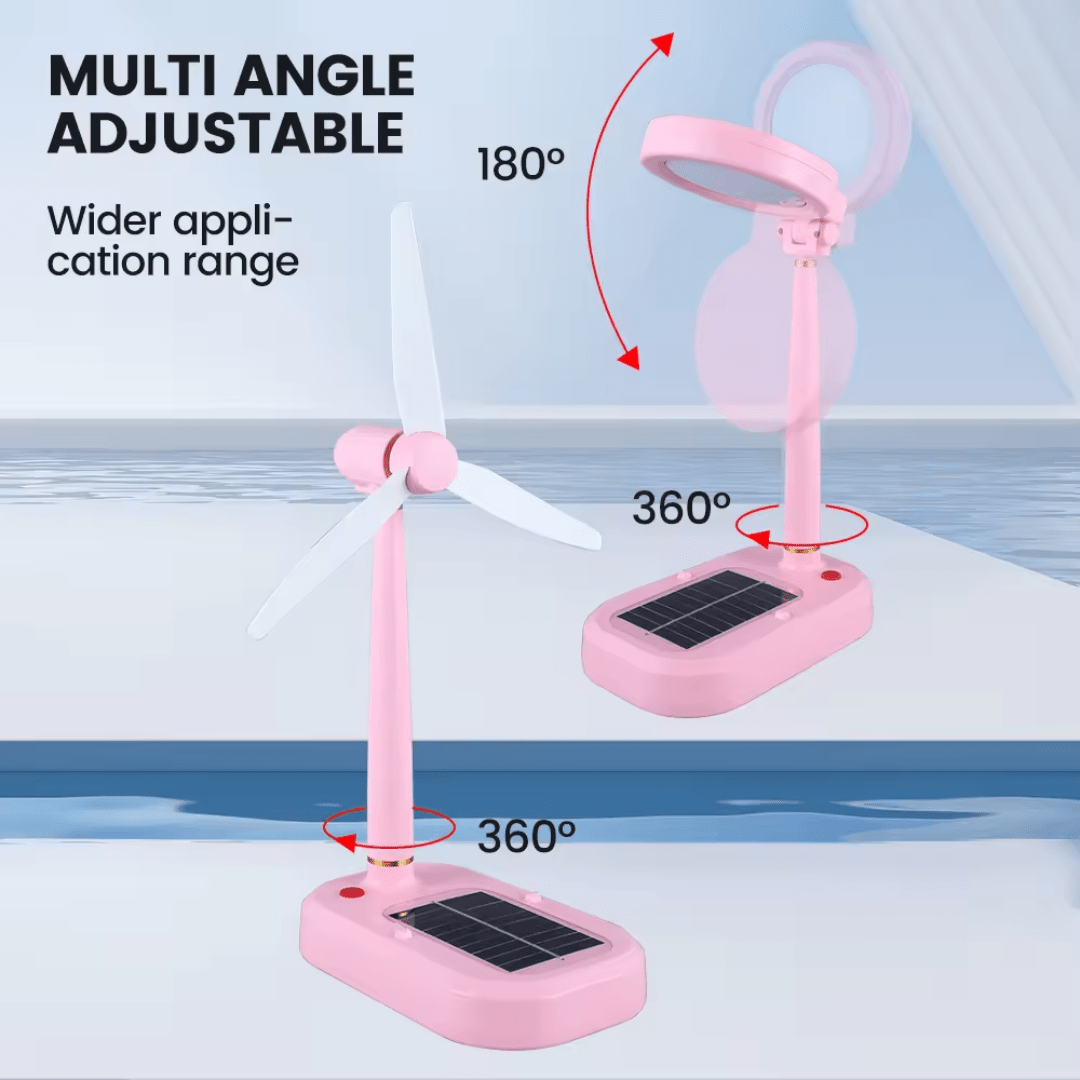 Solar-Powered Desk Lamp & Fan Combo