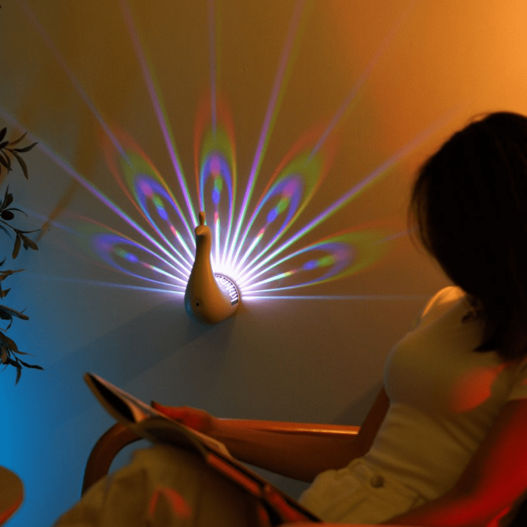 Peacock Beam Artistic Rechargeable Night Glow Lamp(1200mAh)