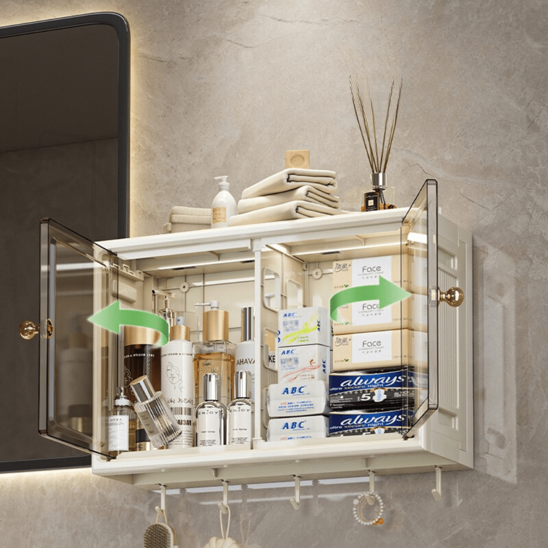 Multi-Purpose Space Saving Wall Mounted Storage Organizer With Hooks