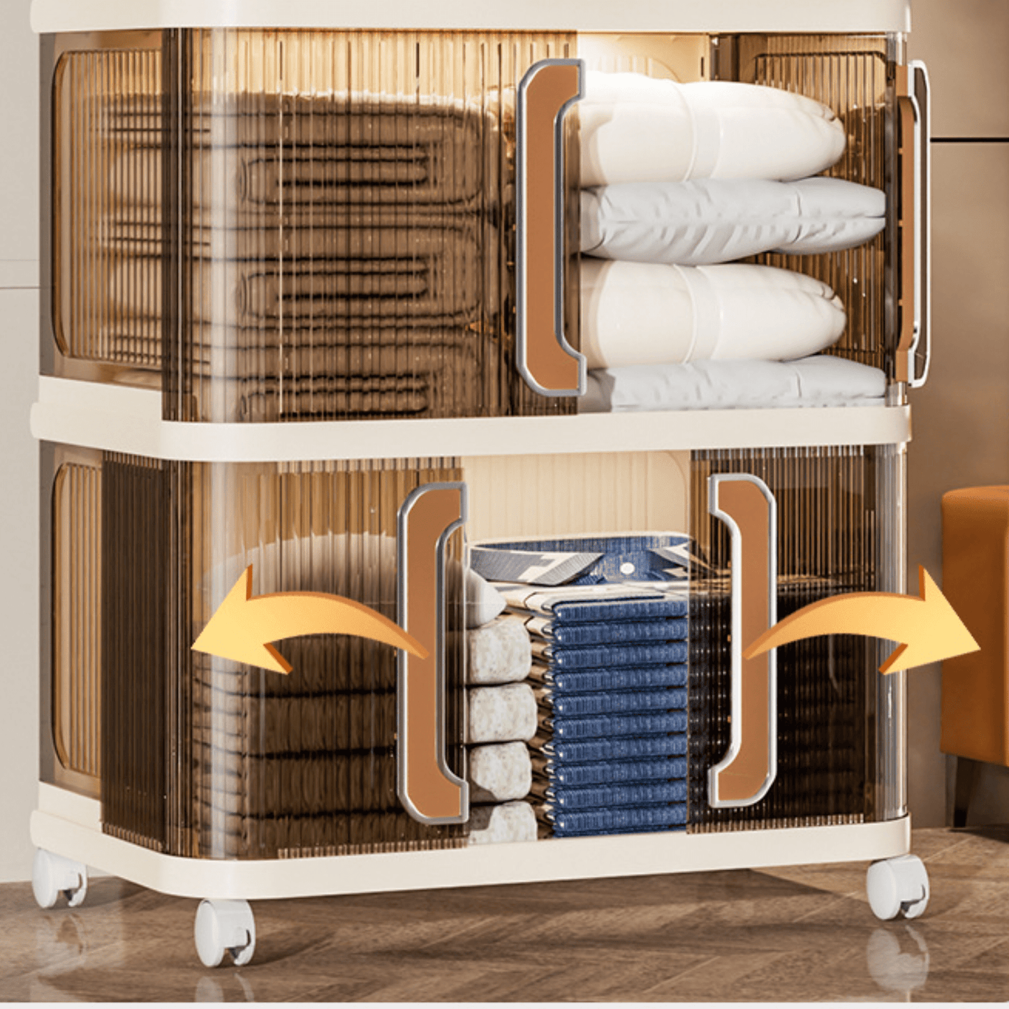 Multi-Purpose Plastic Large-Capacity Foldable Storage Cabinet with Double Doors