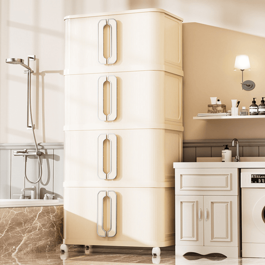 Stackable Multi-Layer Storage Cabinet with Wheels