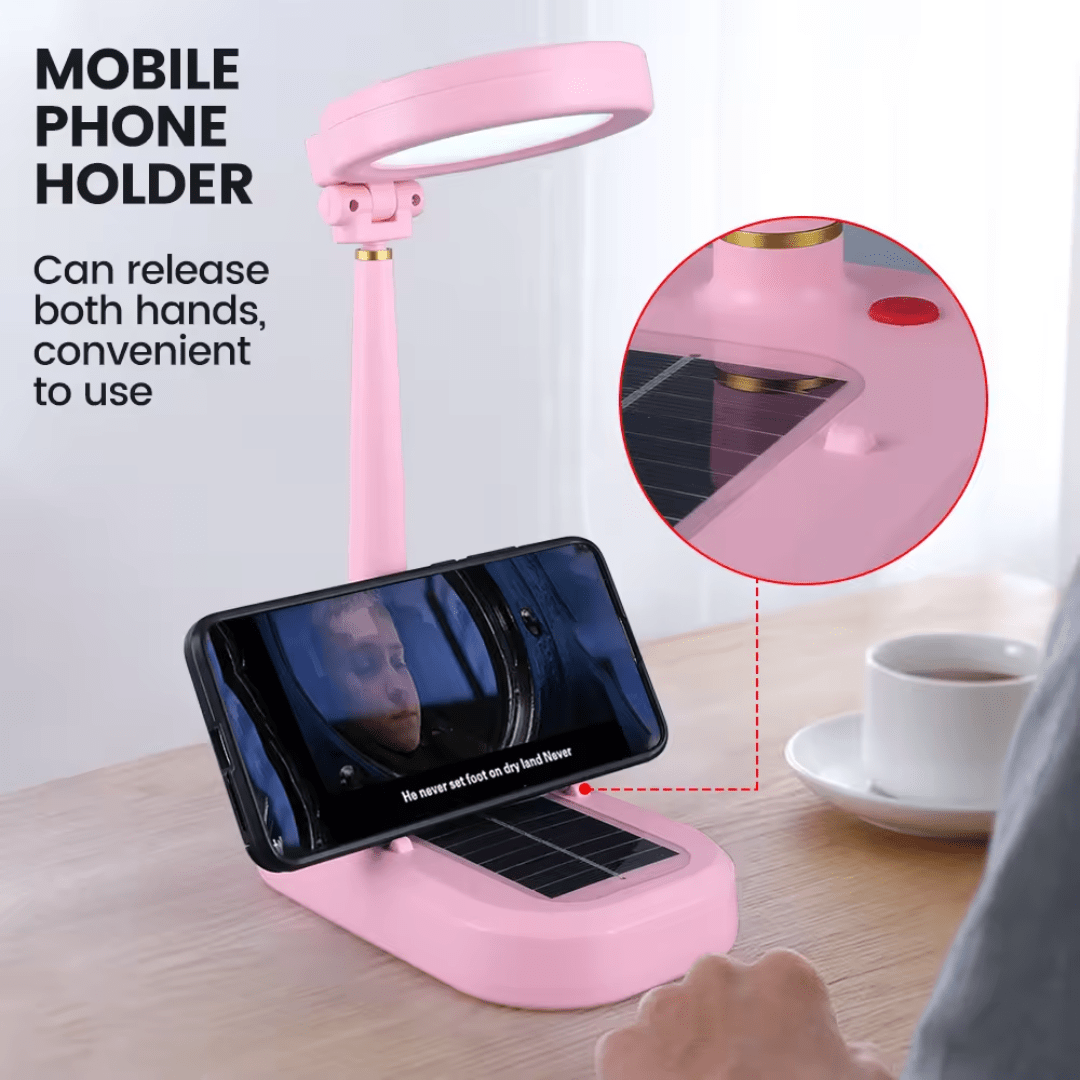 Solar-Powered Desk Lamp & Fan Combo