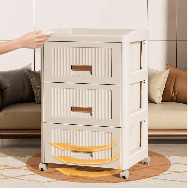 Plastic Multi-Layer Drawer Storage Cabinet with Wheels (52cm)