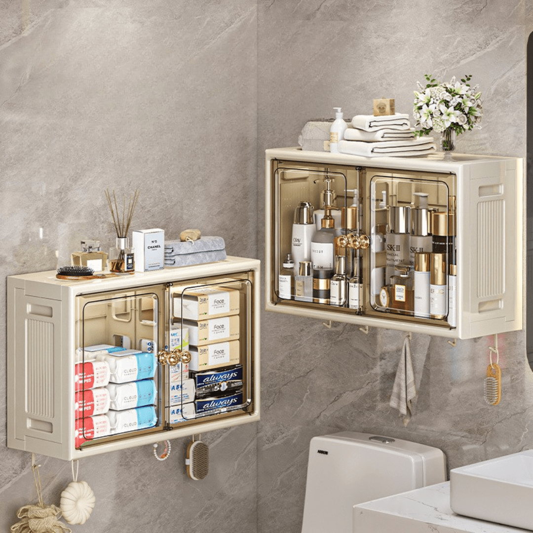 Multi-Purpose Space Saving Wall Mounted Storage Organizer With Hooks