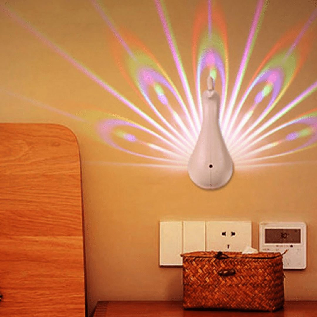 Peacock Beam Artistic Rechargeable Night Glow Lamp(1200mAh)