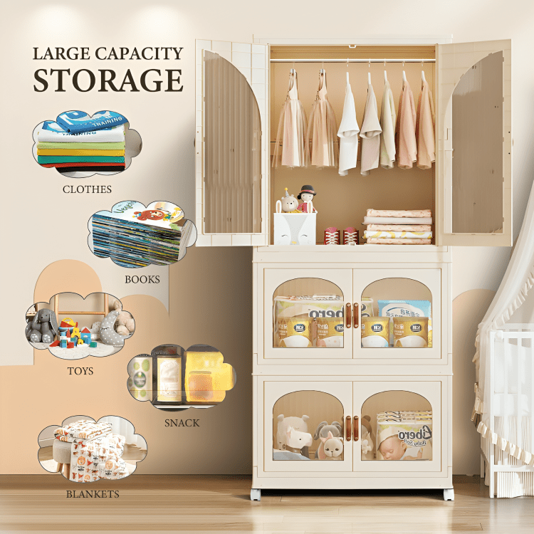 Foldable Double Door Storage Wardrobe Closet