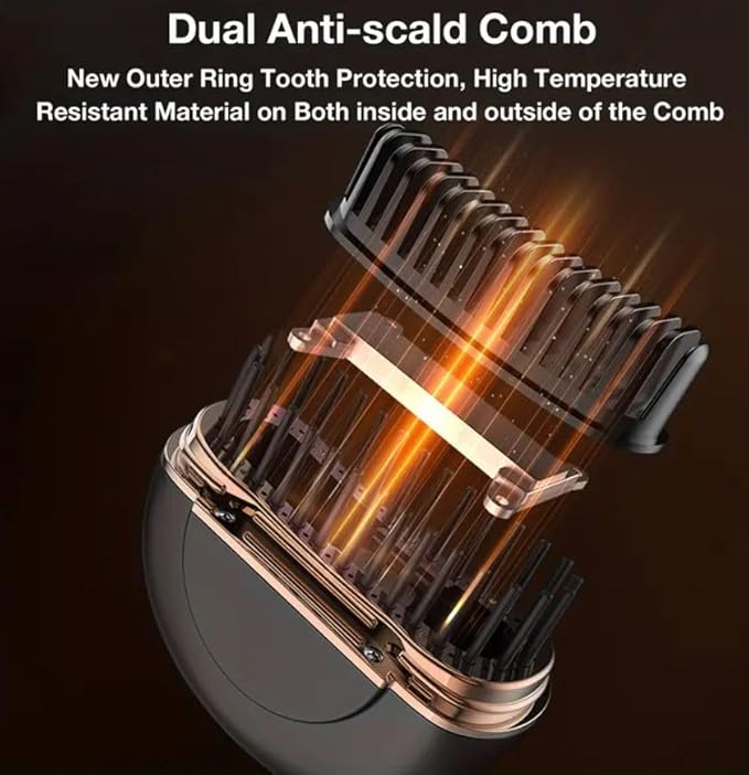 Mini Wireless Hair Straight Comb, Portable Cordless Hair Straightening Brush for Women, Fast Heating Ceramic Coated Hairs Comb, Rechargeable