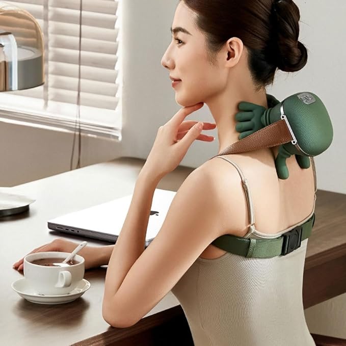 Shoulder and Neck Massager, Neck Massager for Pain Relief Deep Tissue with Two-Speed Temperature Adjustment Dual