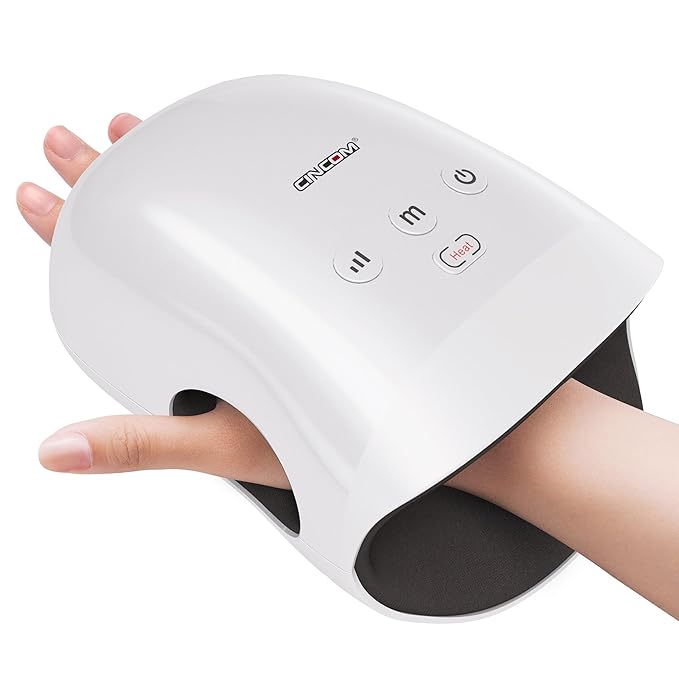 Cordless Hand Massager With Heat And Compression For Arthritis And Carpal Tunnel(White)