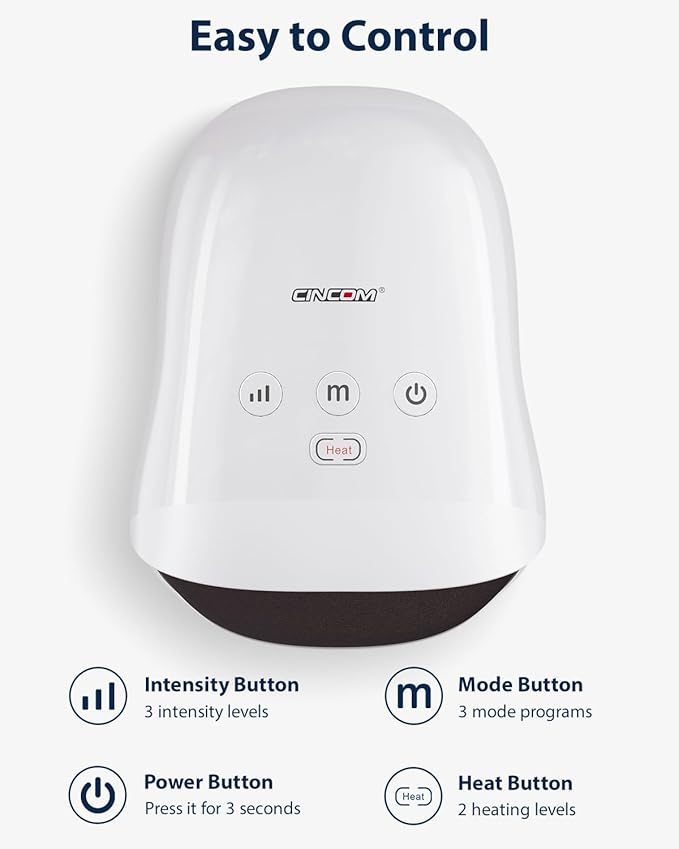 Cordless Hand Massager With Heat And Compression For Arthritis And Carpal Tunnel(White)