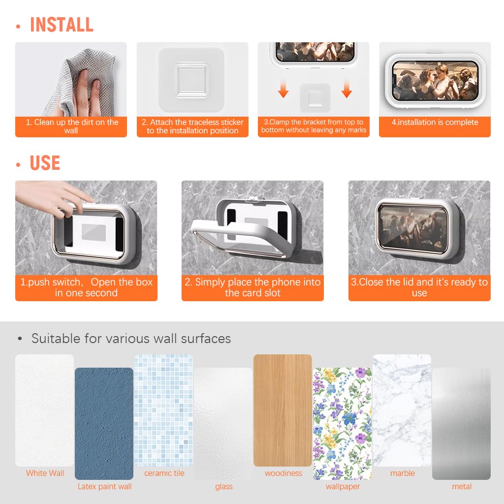 ShowerPod™ | 480° Waterproof Phone Mount for Bathroom