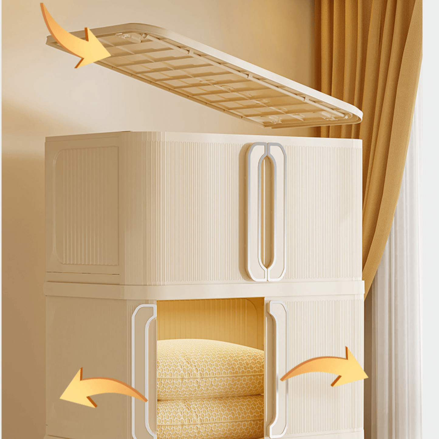 Stackable Multi-Layer Storage Cabinet with Wheels