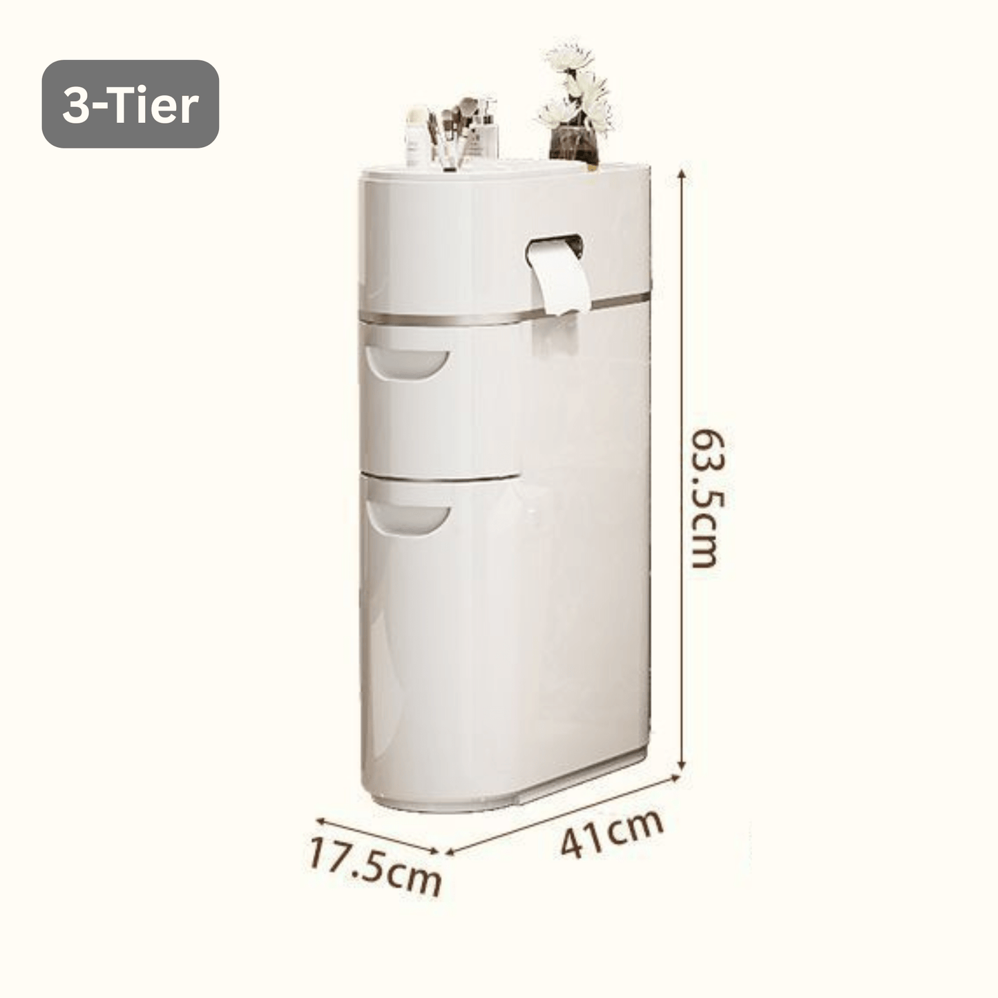 Multi-Layer Narrow Plastic Storage Cabinet with drawers