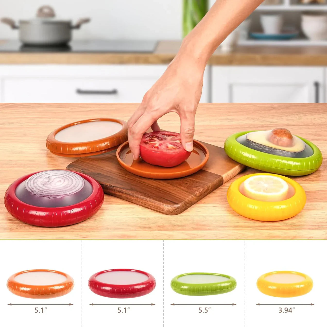 FreshMate™ – Reusable Silicone Food Saver Set | Seal, Store & Save — Without the Waste