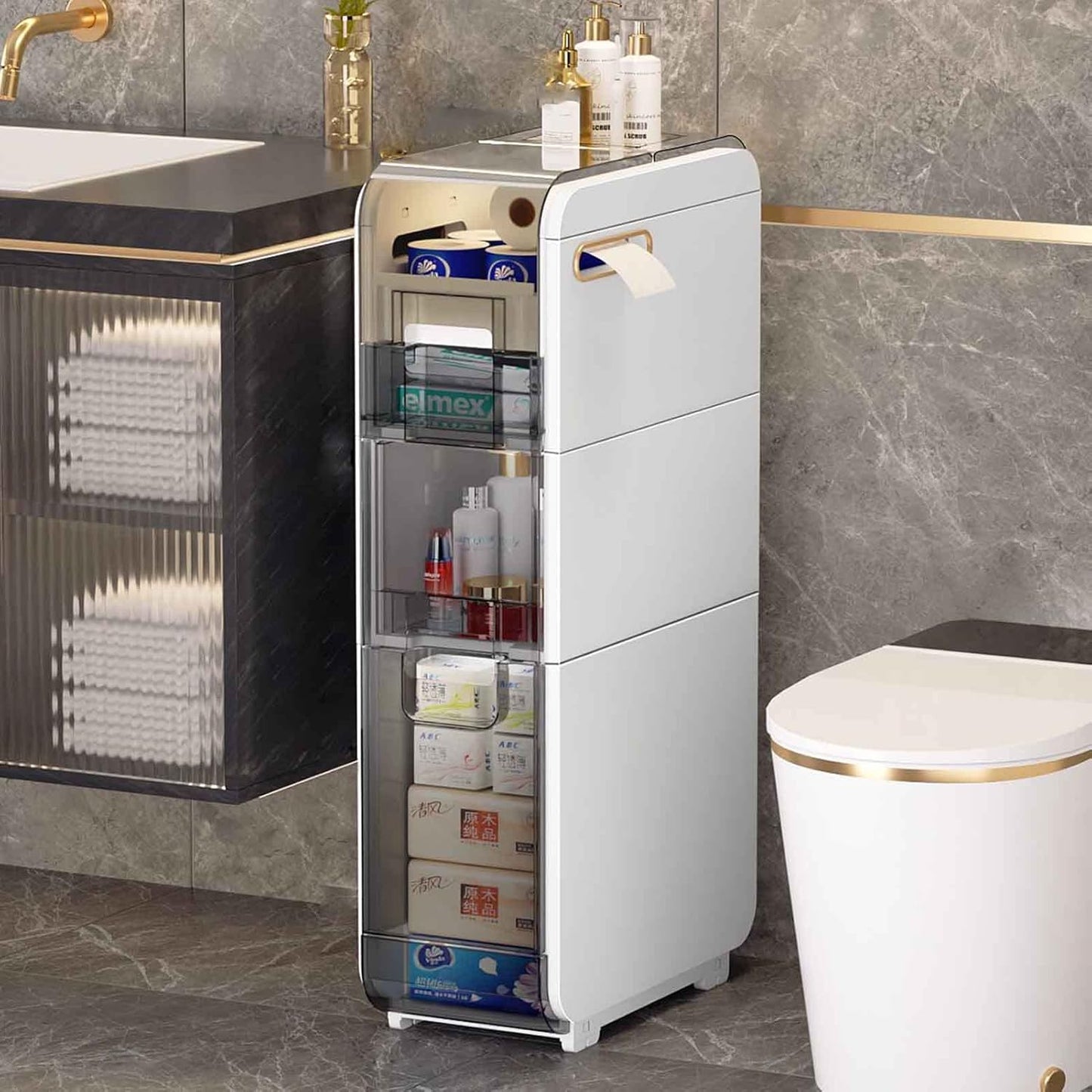 Slim-Fit Multi-Functional Storage Cabinet