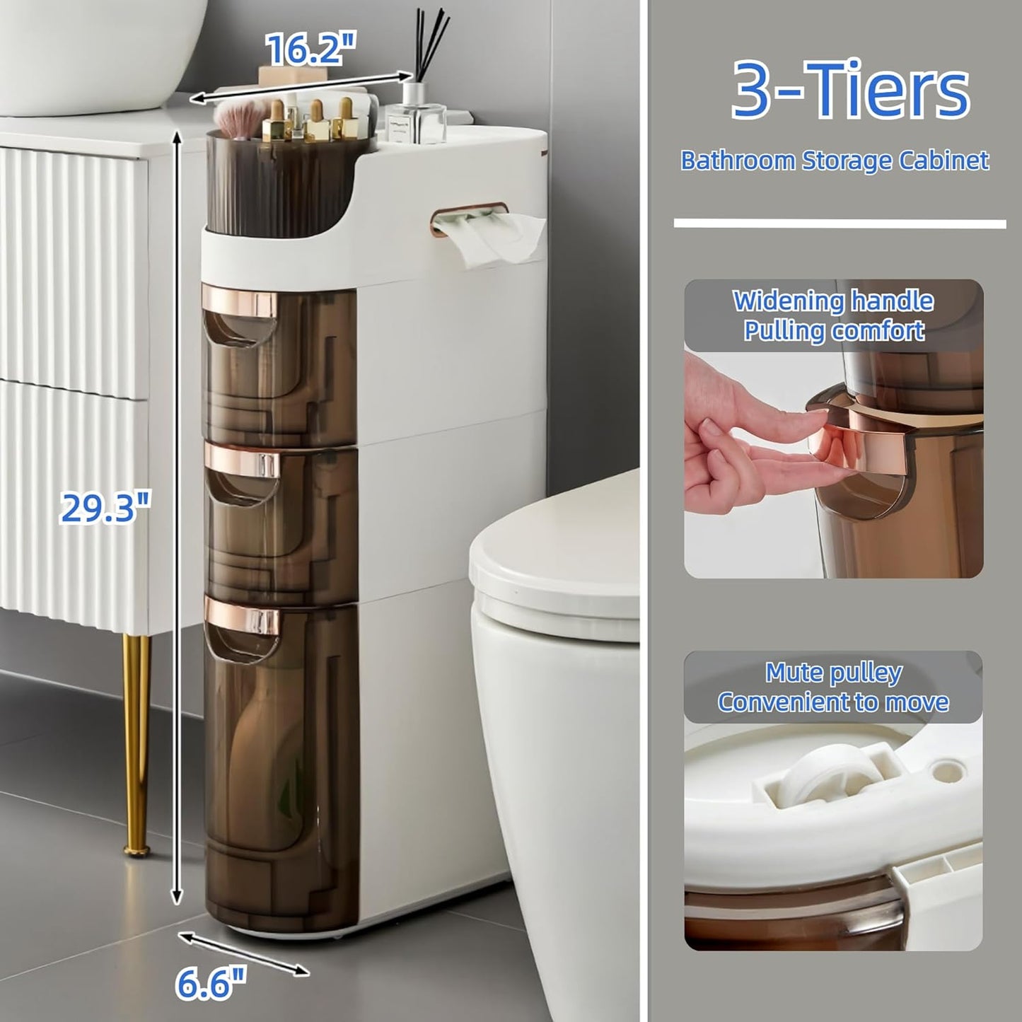 Multi-Purpose Slim Design Rolling Storage Cart