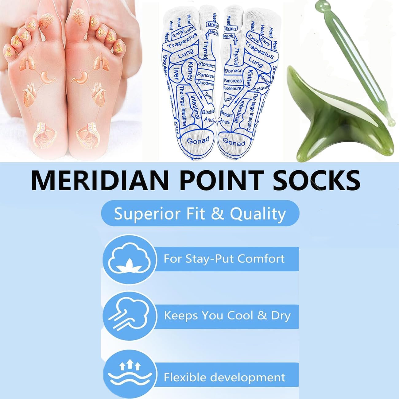 SoleMap™ – Reflexology Socks + Acupoint Massage Pen | Full Body Relief at Your Fingertips