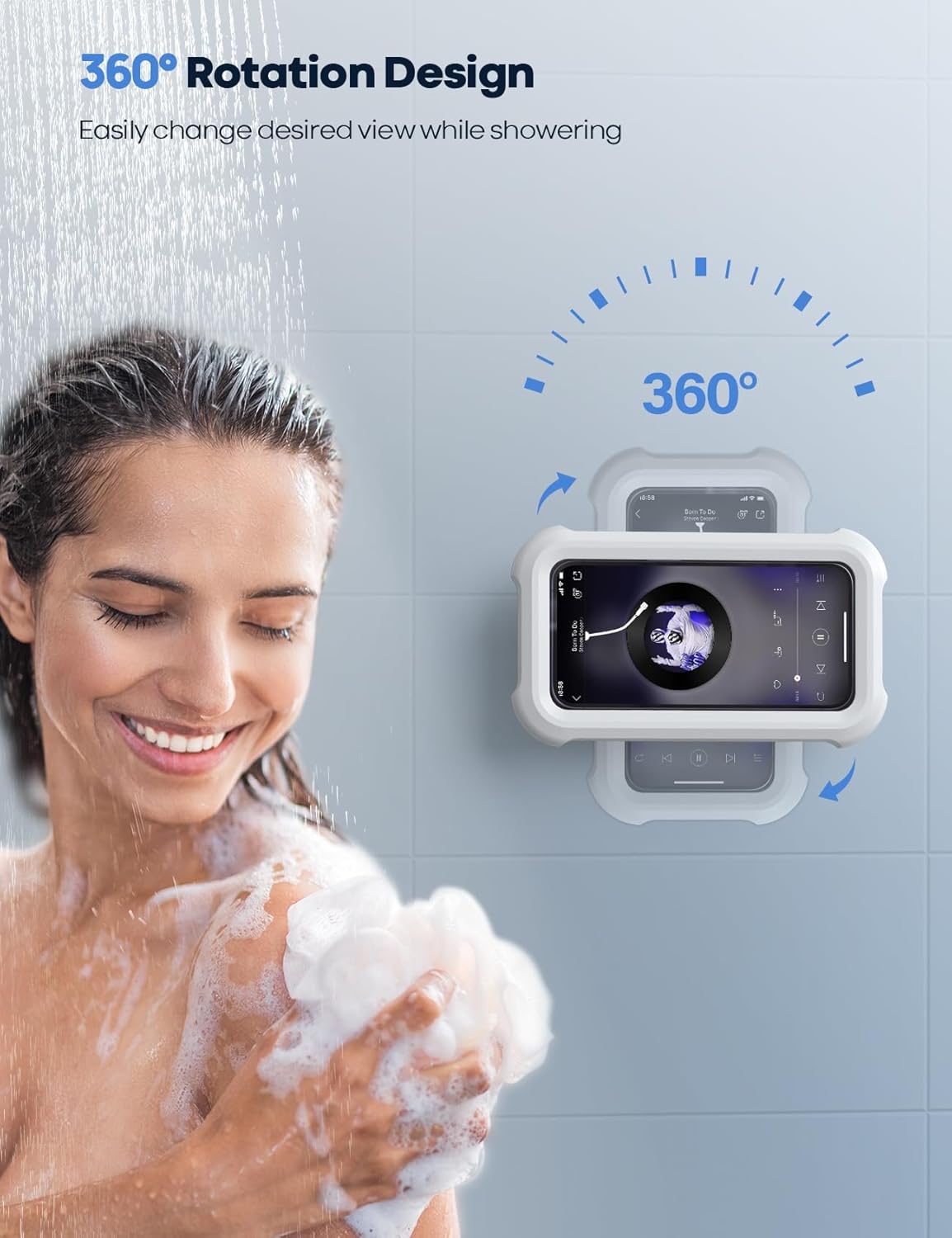 ShowerPod™ | 480° Waterproof Phone Mount for Bathroom