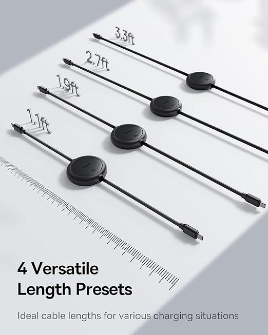 Upgraded Konnect Recoil 100W Type C to Type C Retractable Cable,Pd Fast Charging,Retractable Charging Cable,Fast Data Transfer