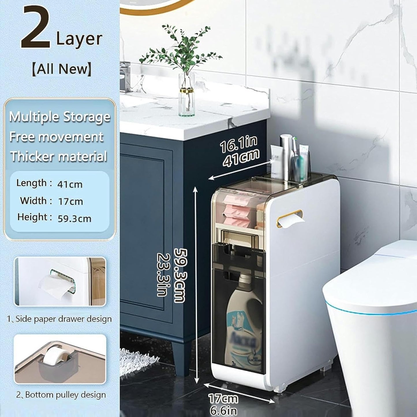 Slim-Fit Multi-Functional Storage Cabinet