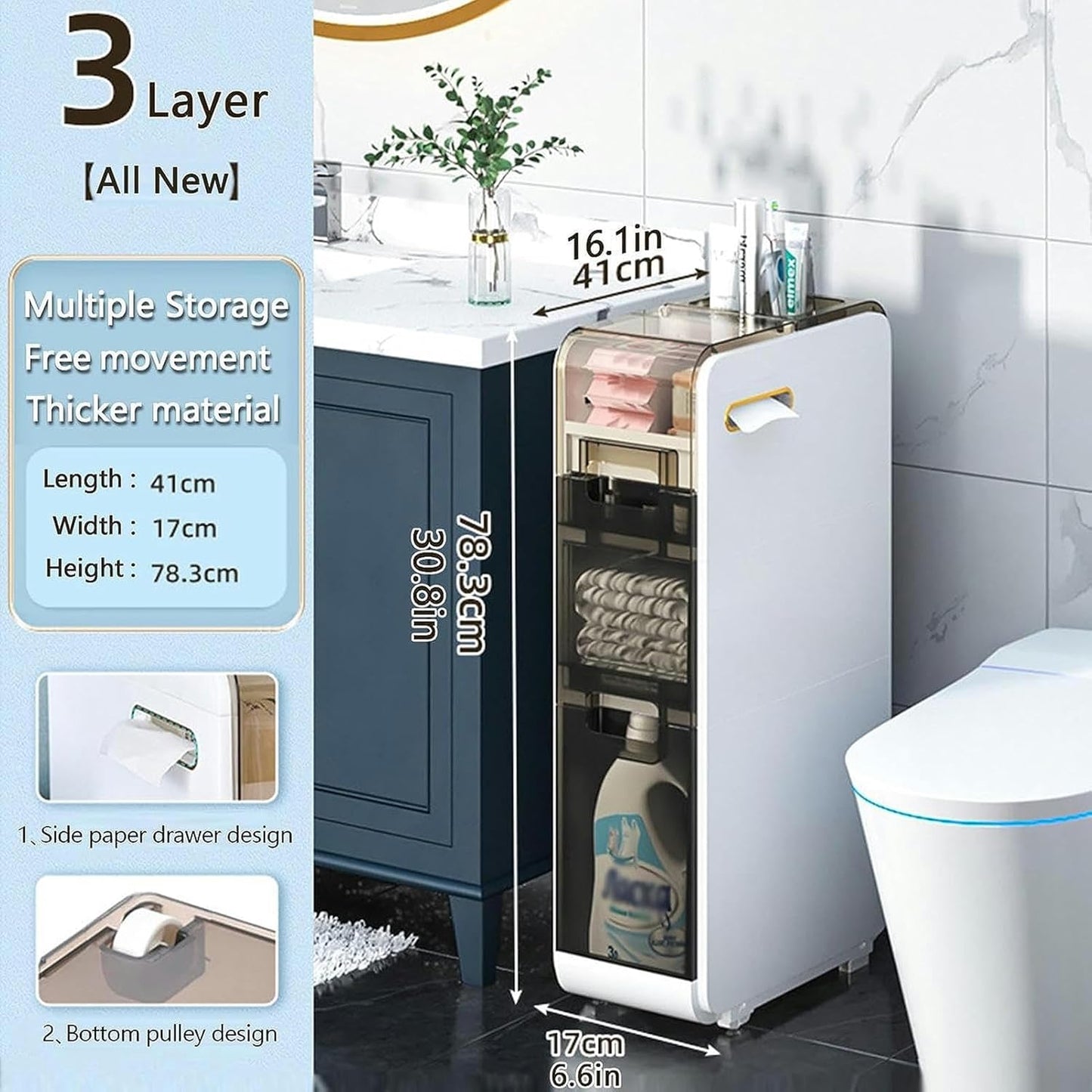 Slim-Fit Multi-Functional Storage Cabinet