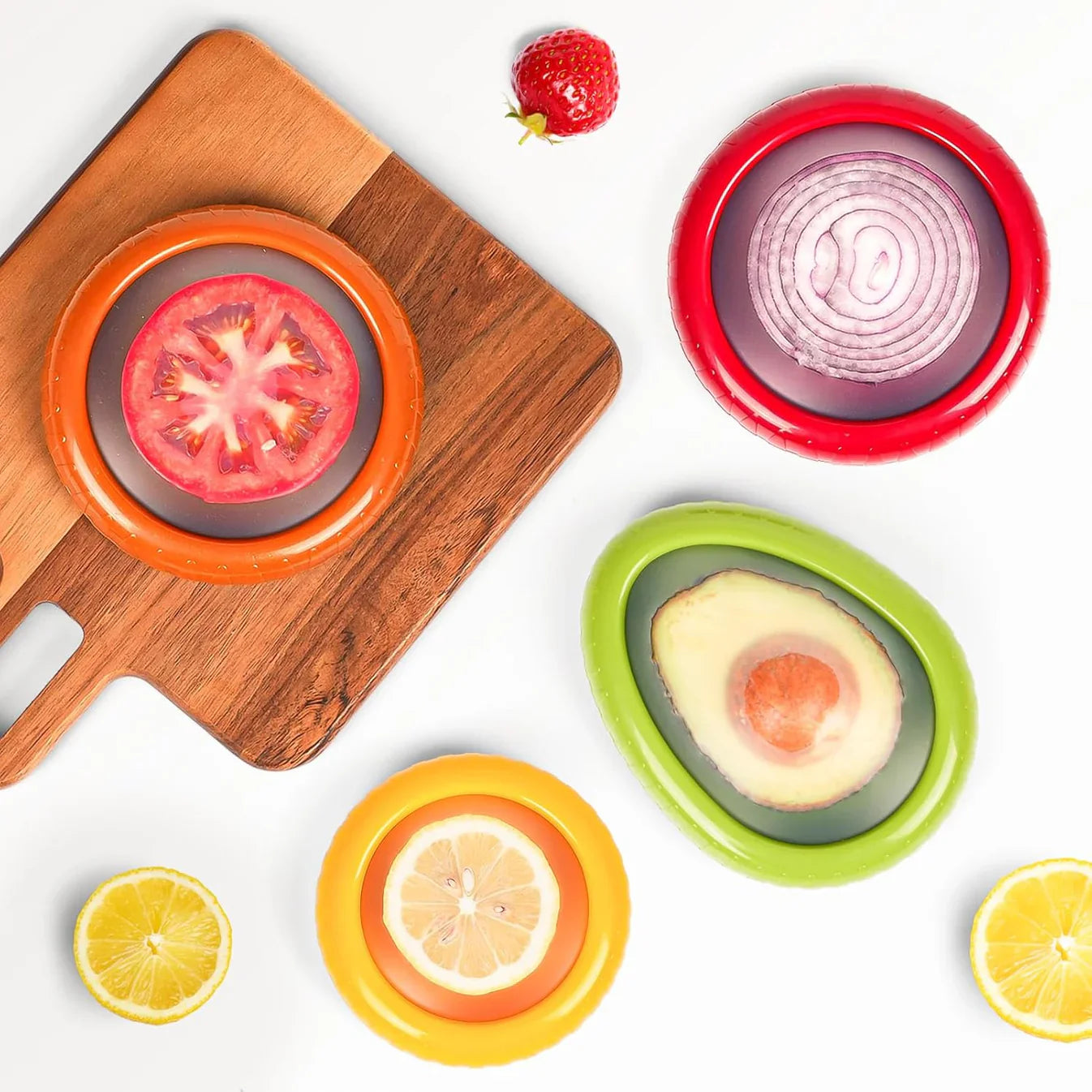 FreshMate™ – Reusable Silicone Food Saver Set | Seal, Store & Save — Without the Waste