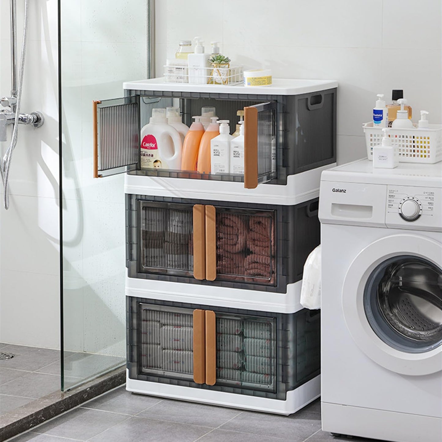 Single-Layer Multi-Bin Cube Storage Cabinet