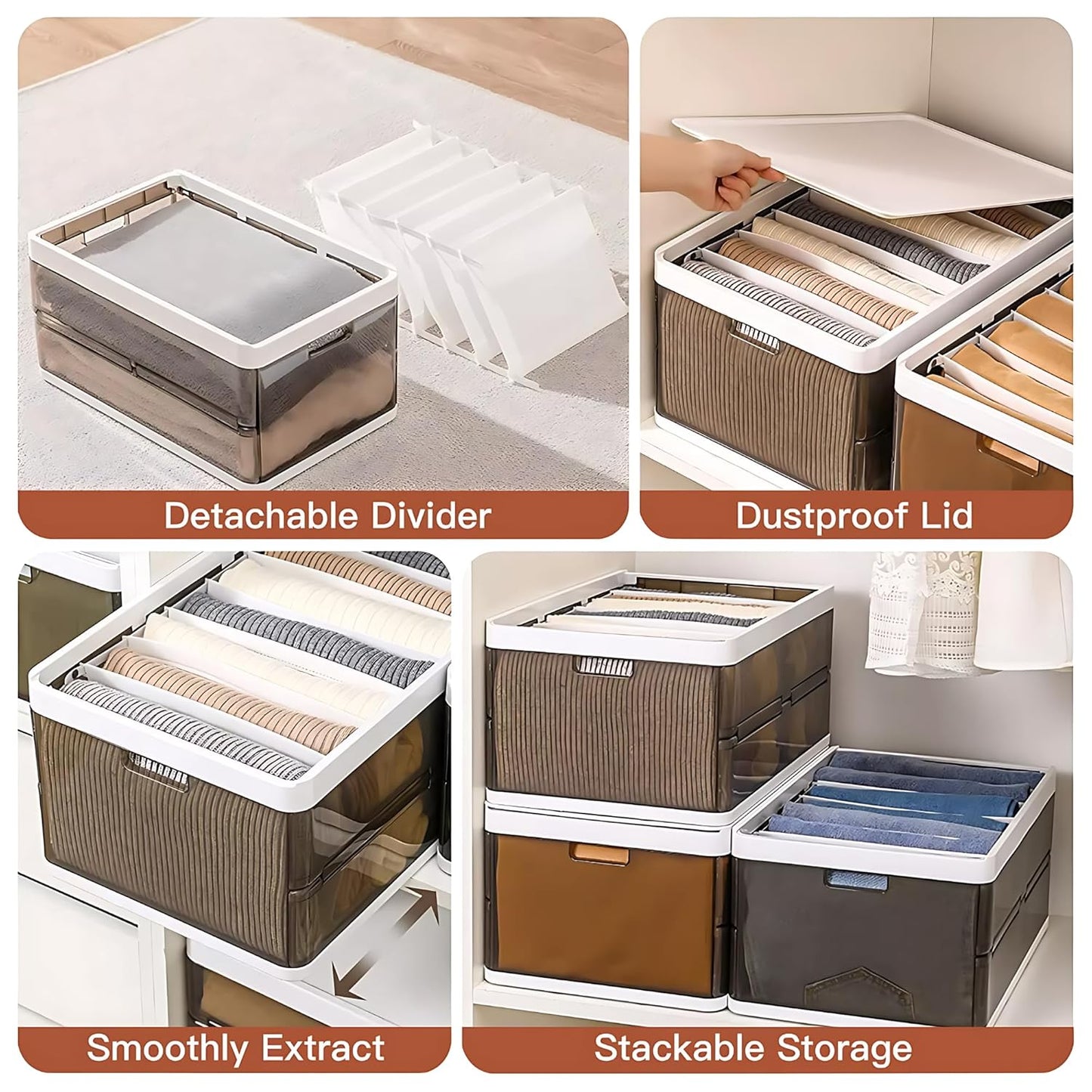 Easy-fold Stackable Plastic Storage Cupboard
