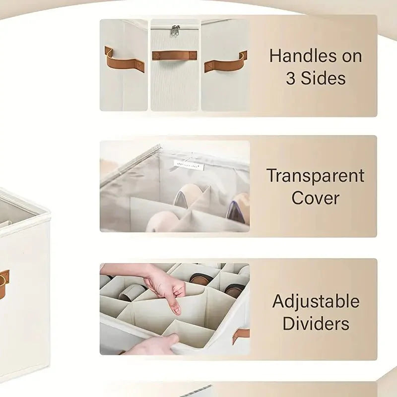 Multipurpose Transparent Storage Box With Handles