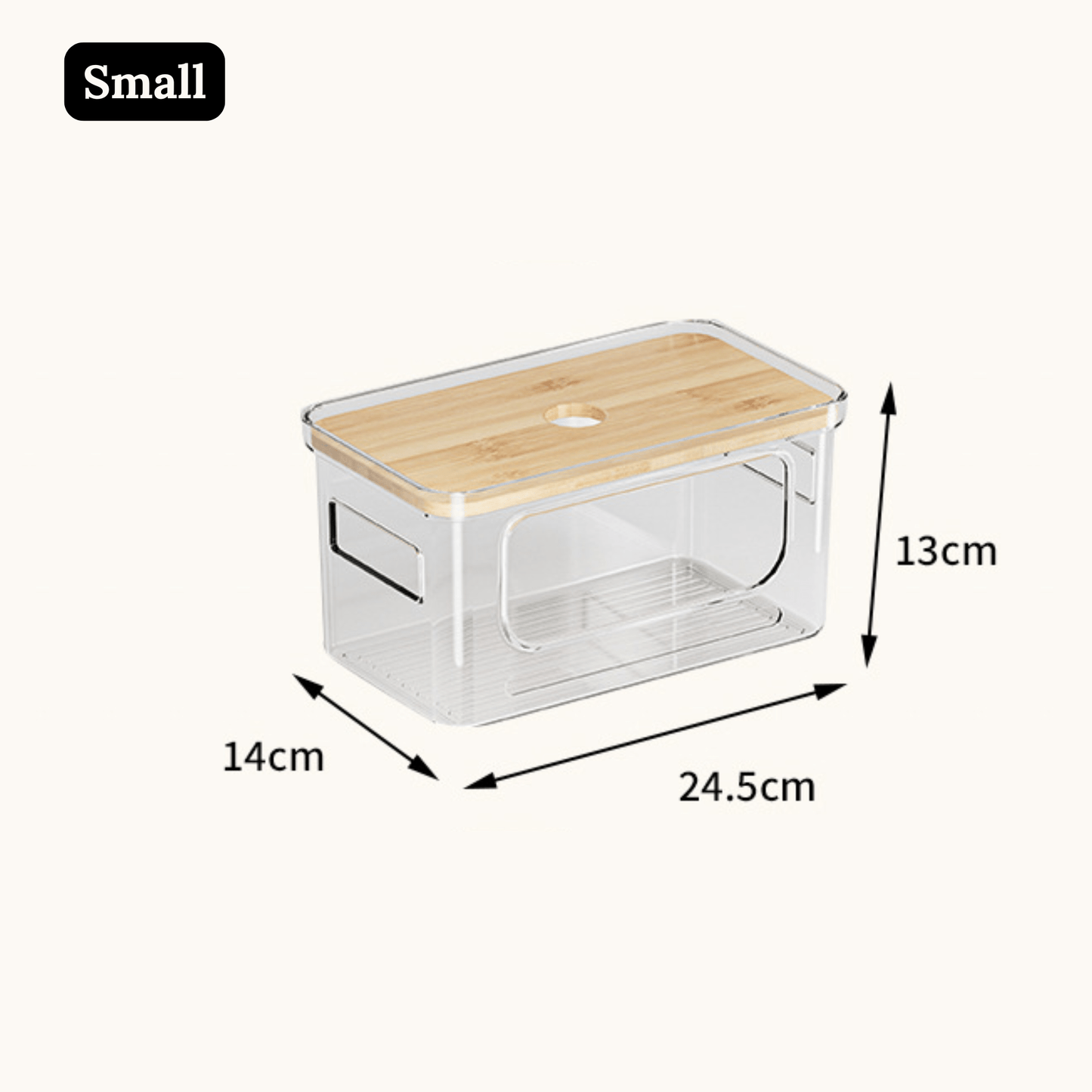 Multi-Purpose Transparent Storage Box with Bamboo Lid