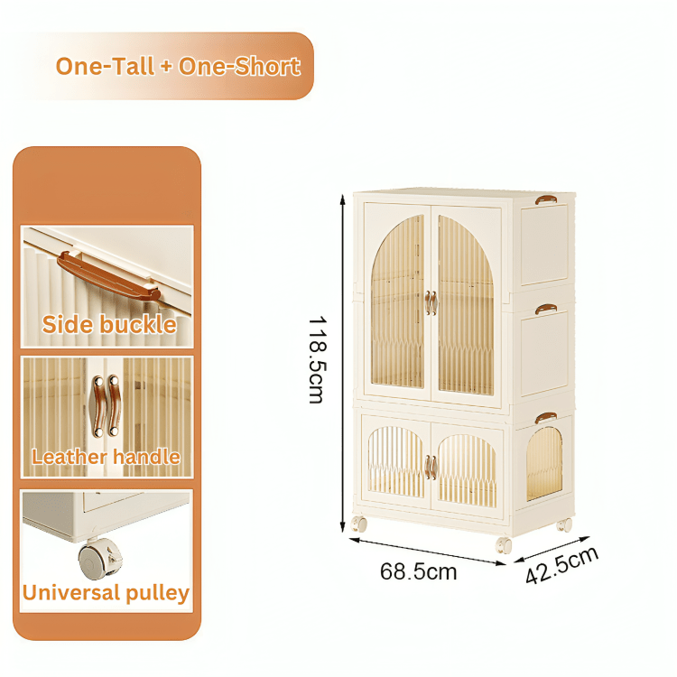 Foldable Double Door Storage Wardrobe Closet