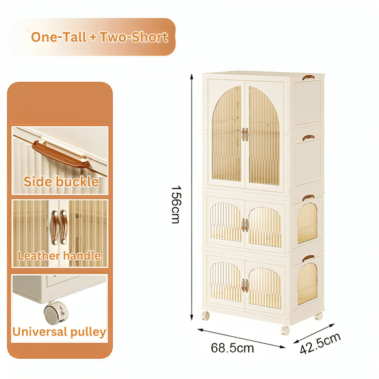Foldable Double Door Storage Wardrobe Closet