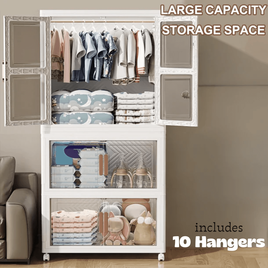 Multi-Purpose Portable Storage Cabinet with Wheels (70cm)