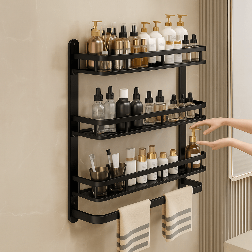 Multi-Purpose Wall-Mounted Aluminum Household Rack (60cm)